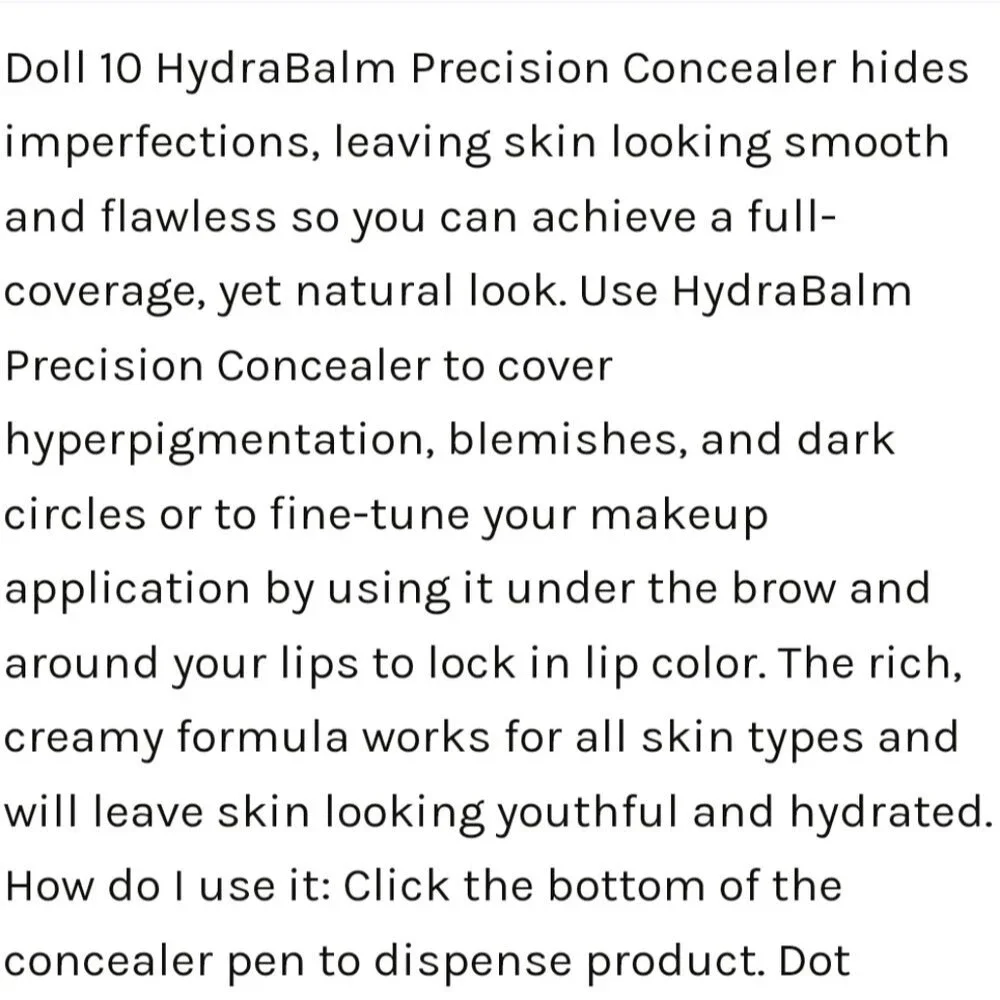 Doll 10 HydraBalm Precision Concealer in Deep